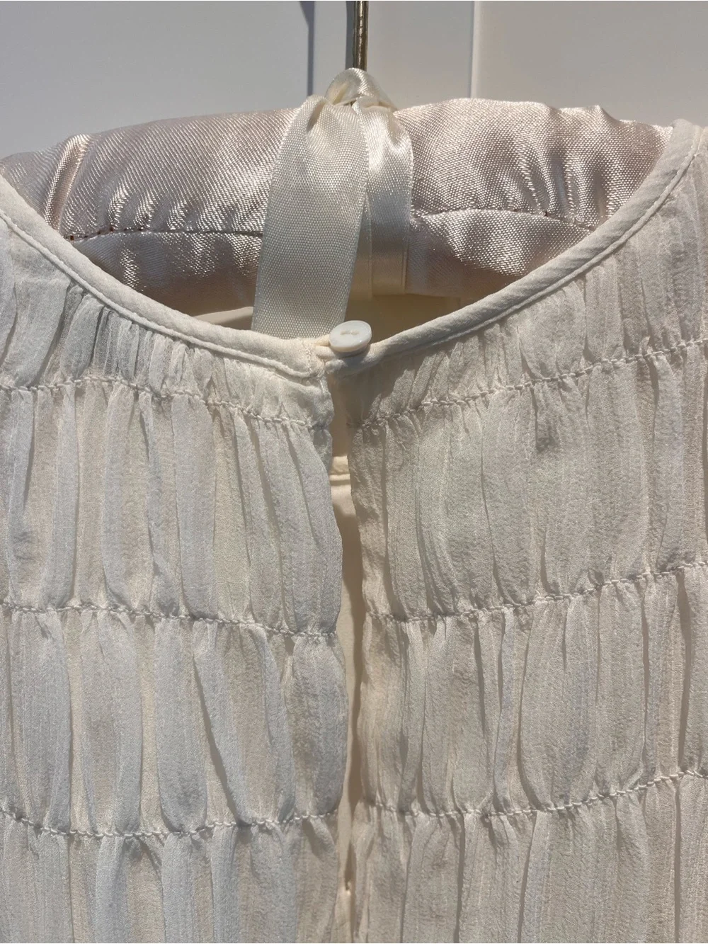 AYR White Smocked Short Sleeve Top size M never worn - Picture 4 of 5